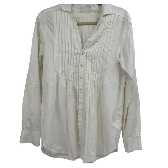 CP Shades White Cotton and Silk Blend Button Up Size Small Coastal Beach - Picture 1 of 7